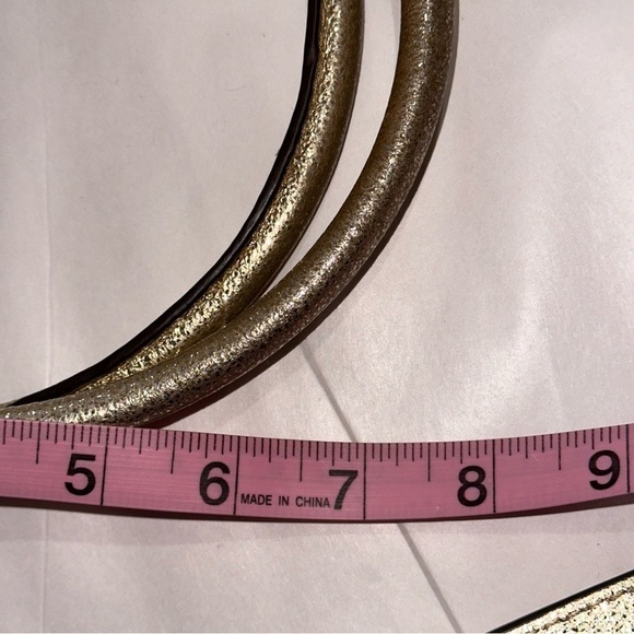 Michael Kors MK Satchel Tote Bag Pale Gold Hamilton Leather East West Large - Picture 16 of 16